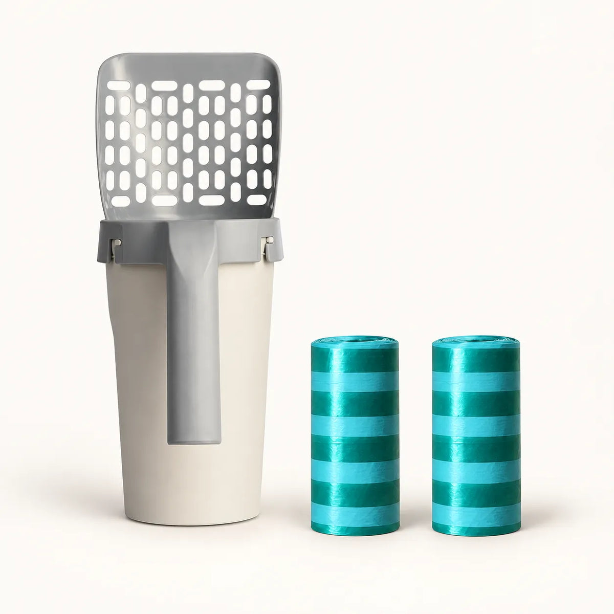 Litter Scoop with Storage with 2 refill bag rolls