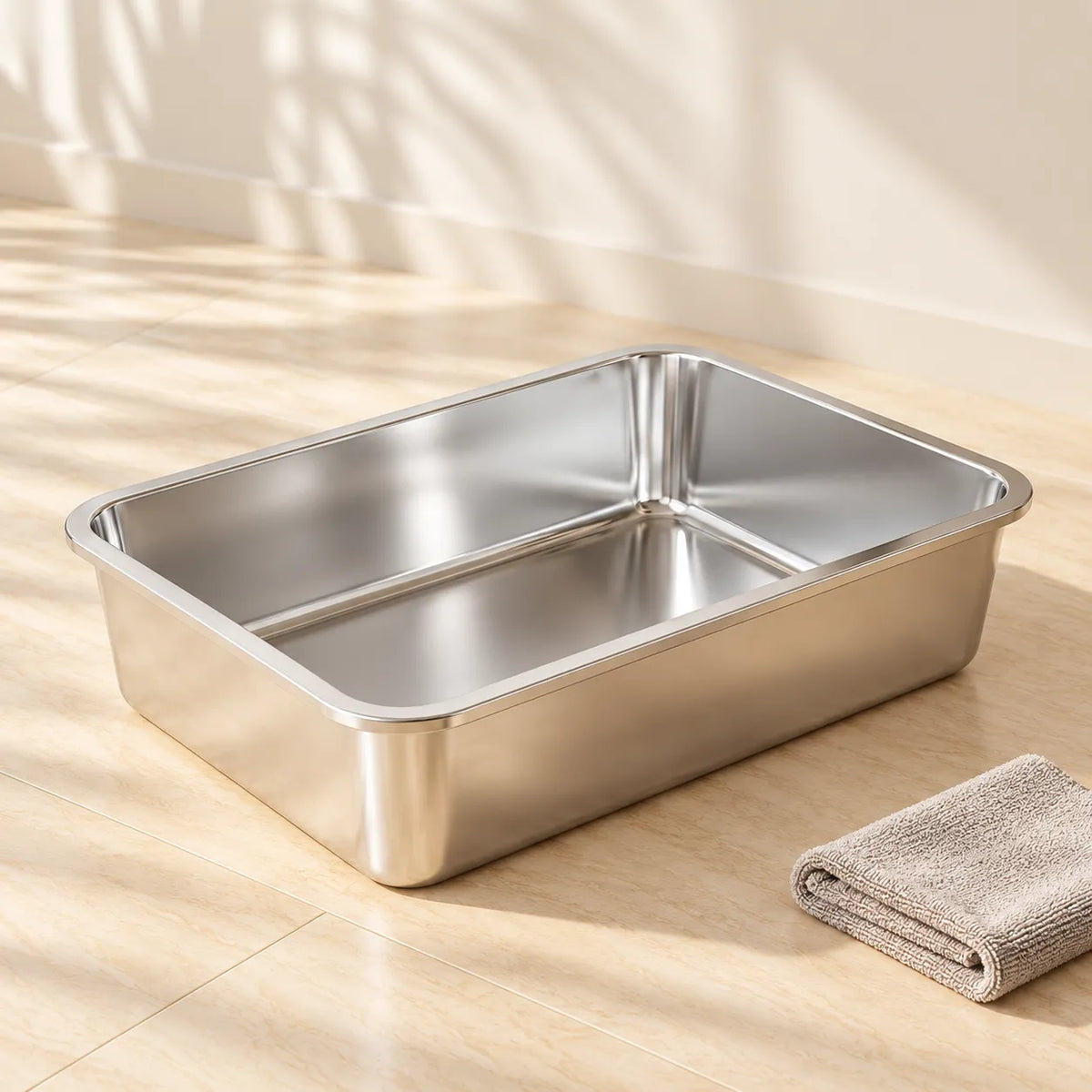 30L stainless steel litter tray of the 3-in-1 litter box