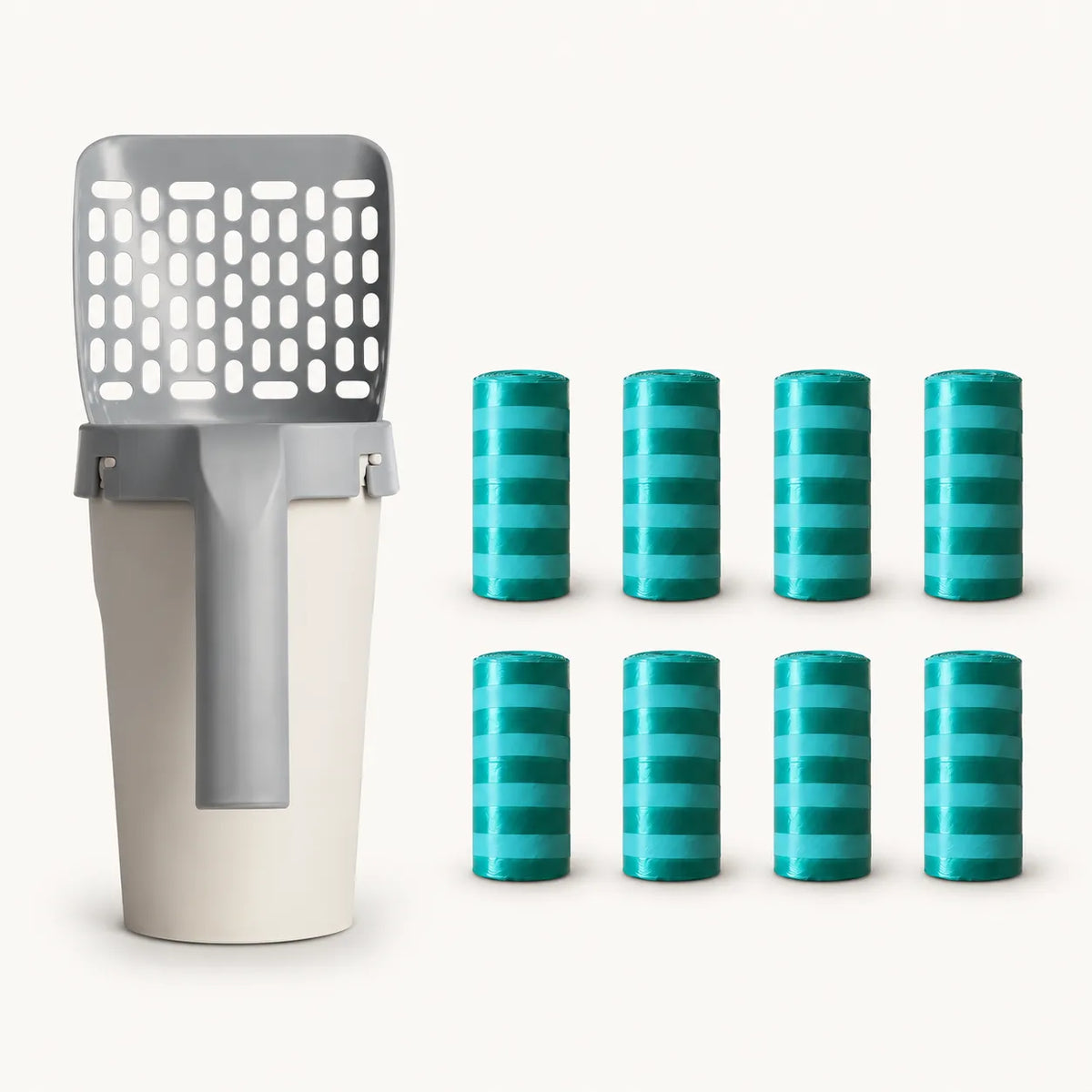 Litter Scoop with Storage with 8 refill bag rolls