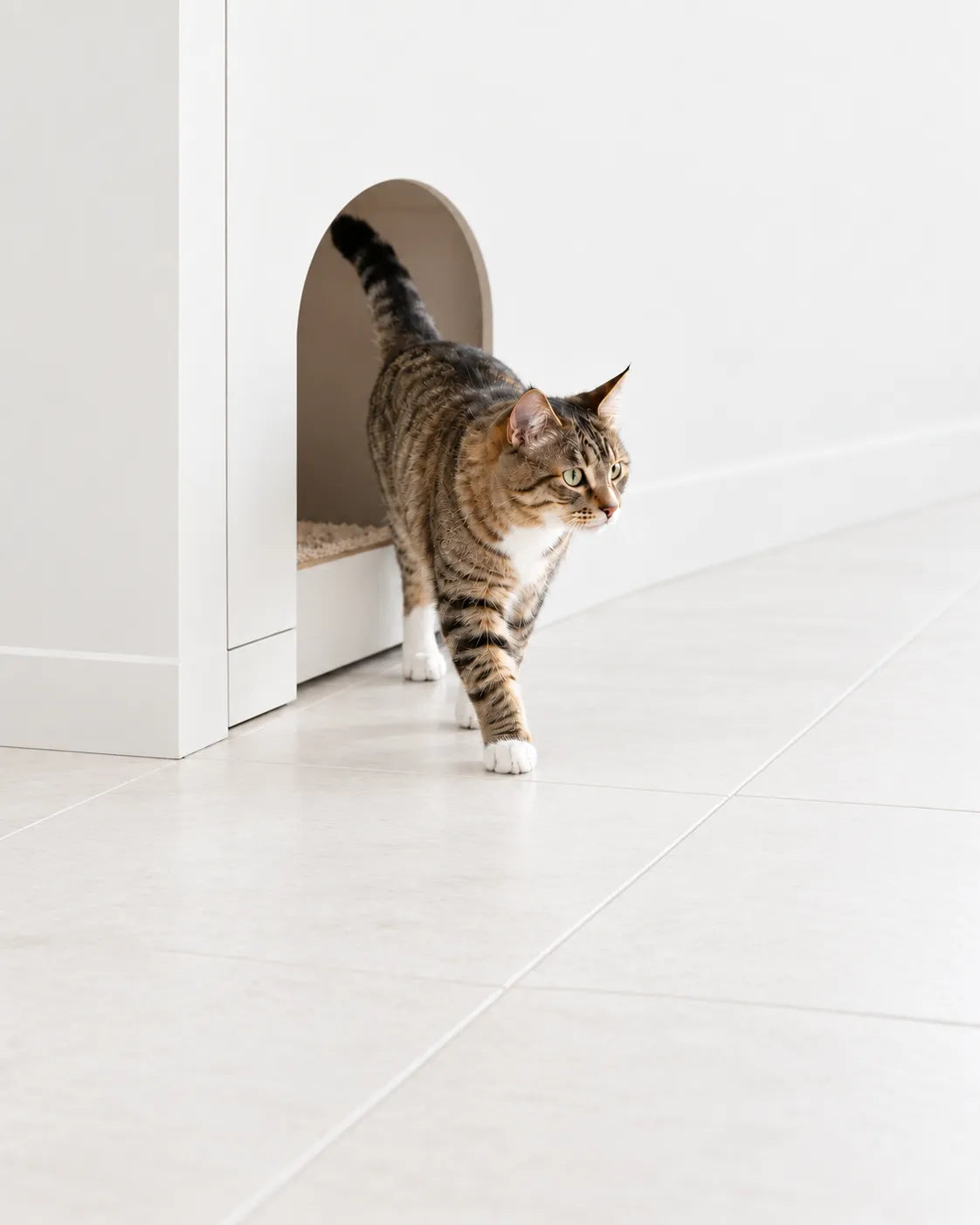 A litter mat in front of a litter box